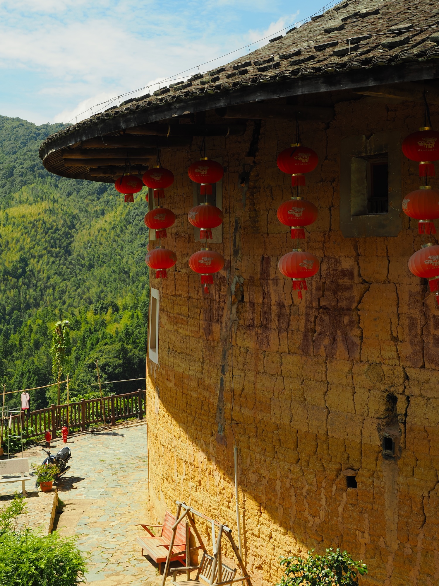 Side view of Tianluokeng Tulou building, Fujian, China