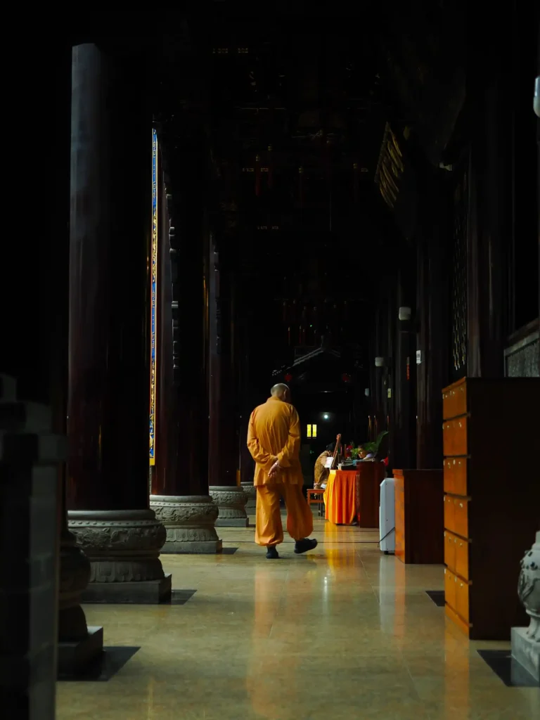 Buddhist monk at Luohan Temple in Chongqing